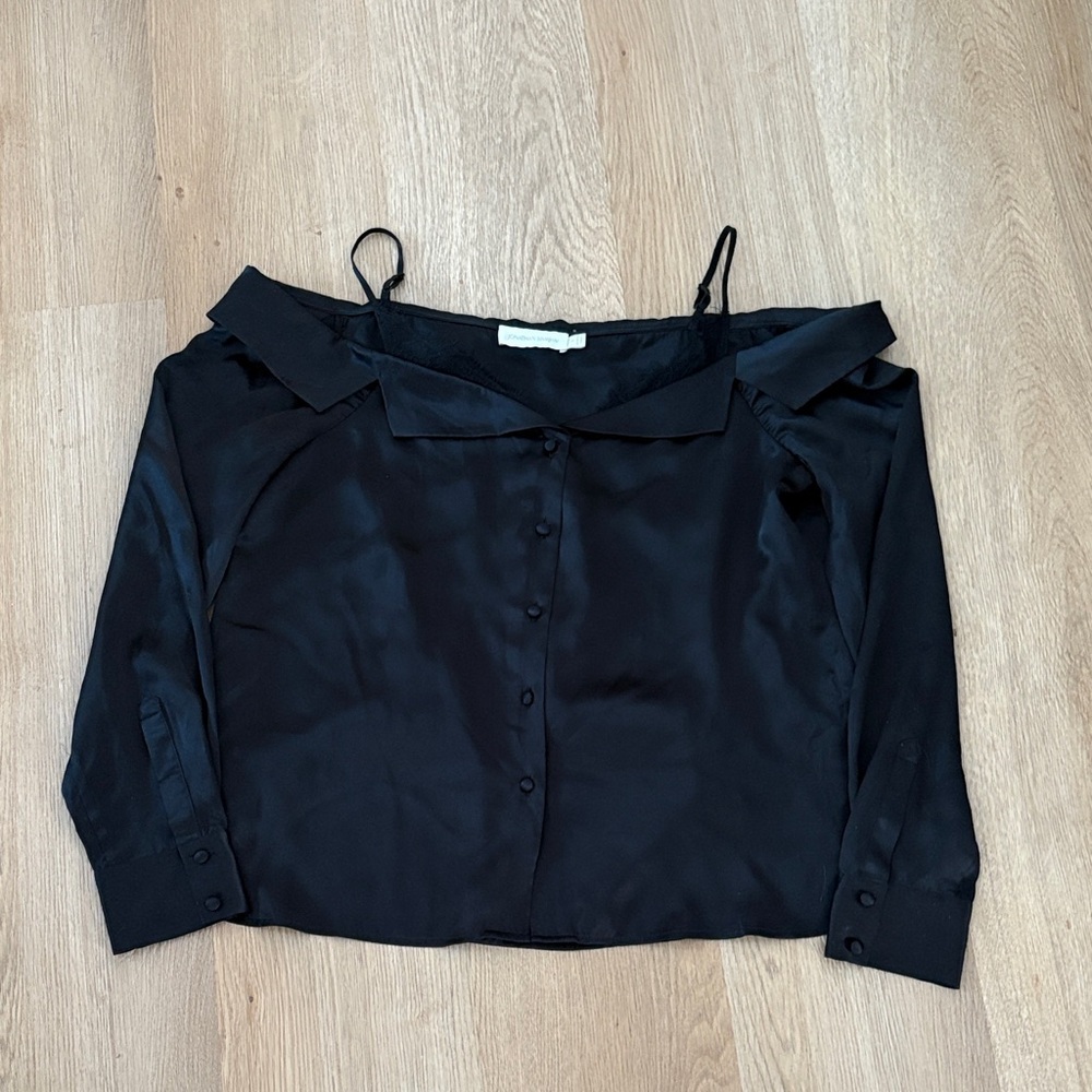 Jonathan Simkhai Black Off-Shoulder Blouse